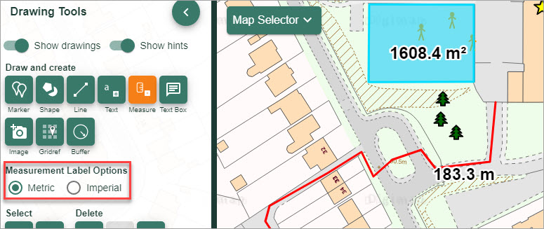 Image of Add measurement tool, highlighted